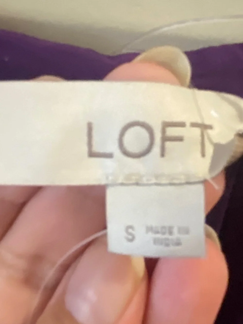 New Loft Purple Floral V-Neck Paisely Print Blouse, S